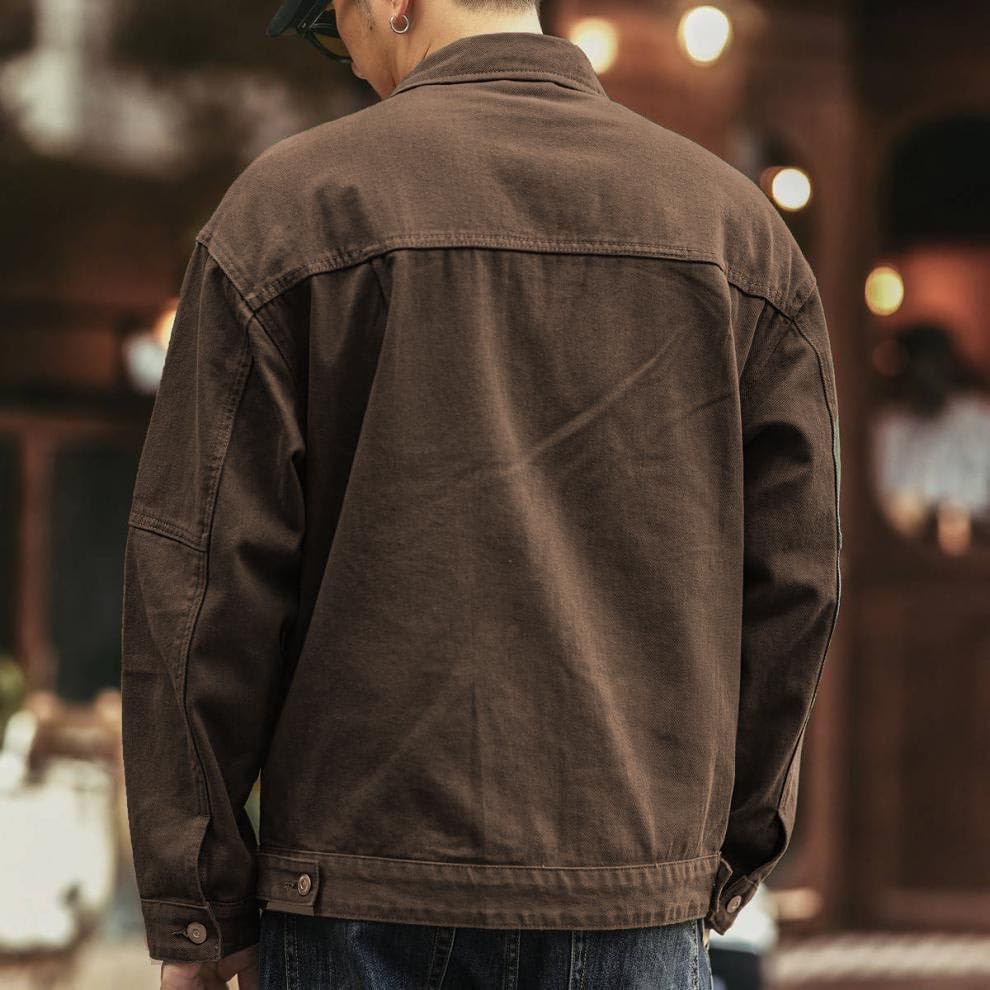 Mens Vintage-Inspired Shirts Jacket Button Down Long Sleeve Work Shirts Shackets Premium Cotton Jacket with Pocket 6