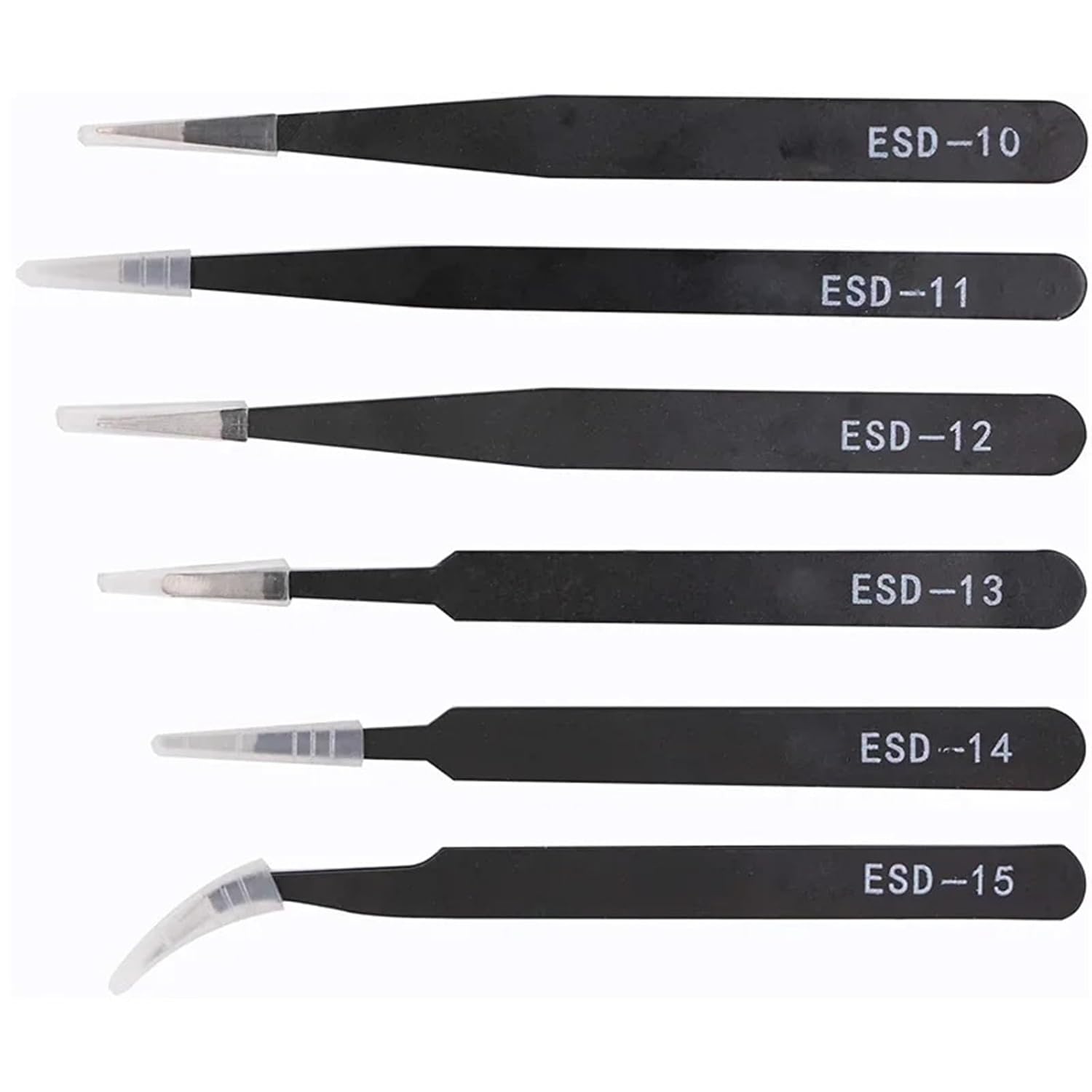 Anti Static Safety ESD Stainless Steel Precision Curved Tweezers Electronic Laboratory Jewelry Crafts Maintenance Tools(ESD-12)