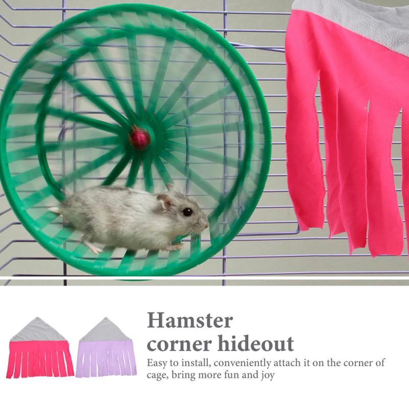 Hamac Tente À Coin pour Petit Animal 2 Pièces Refuge Suspendu Confortable pour Hamster Et Lapin Facile À Installer 11.81X11.81X10.63In