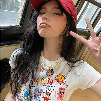 QYZ-Top Baby Tees Graphic Crop Tops for Women Y2k Tops Y2k