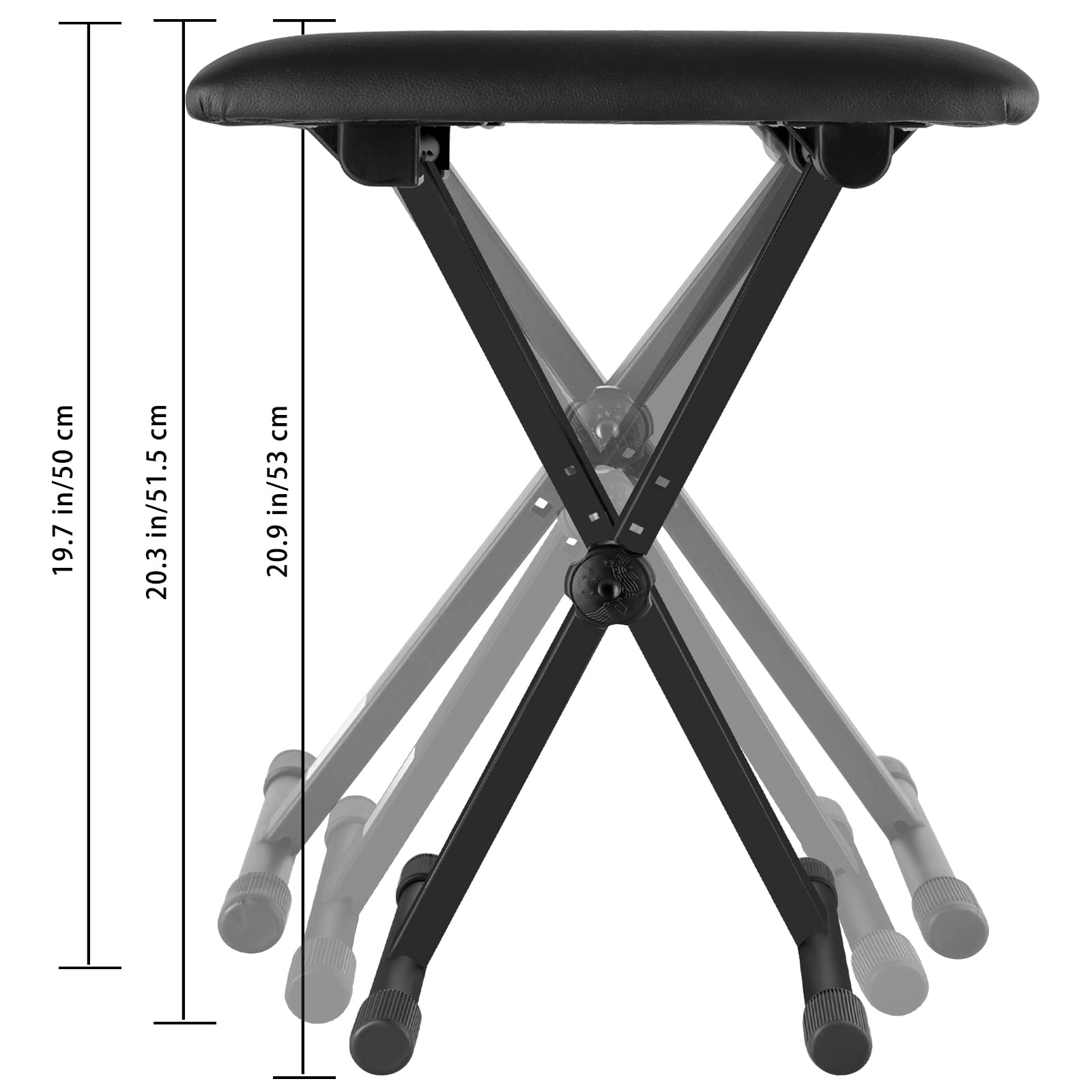 EASTROCK Banco Ajustable para Teclado de Piano, Taburete Estilo X, Asiento para teclados electrónicos y Pianos Digitales (versión Original)