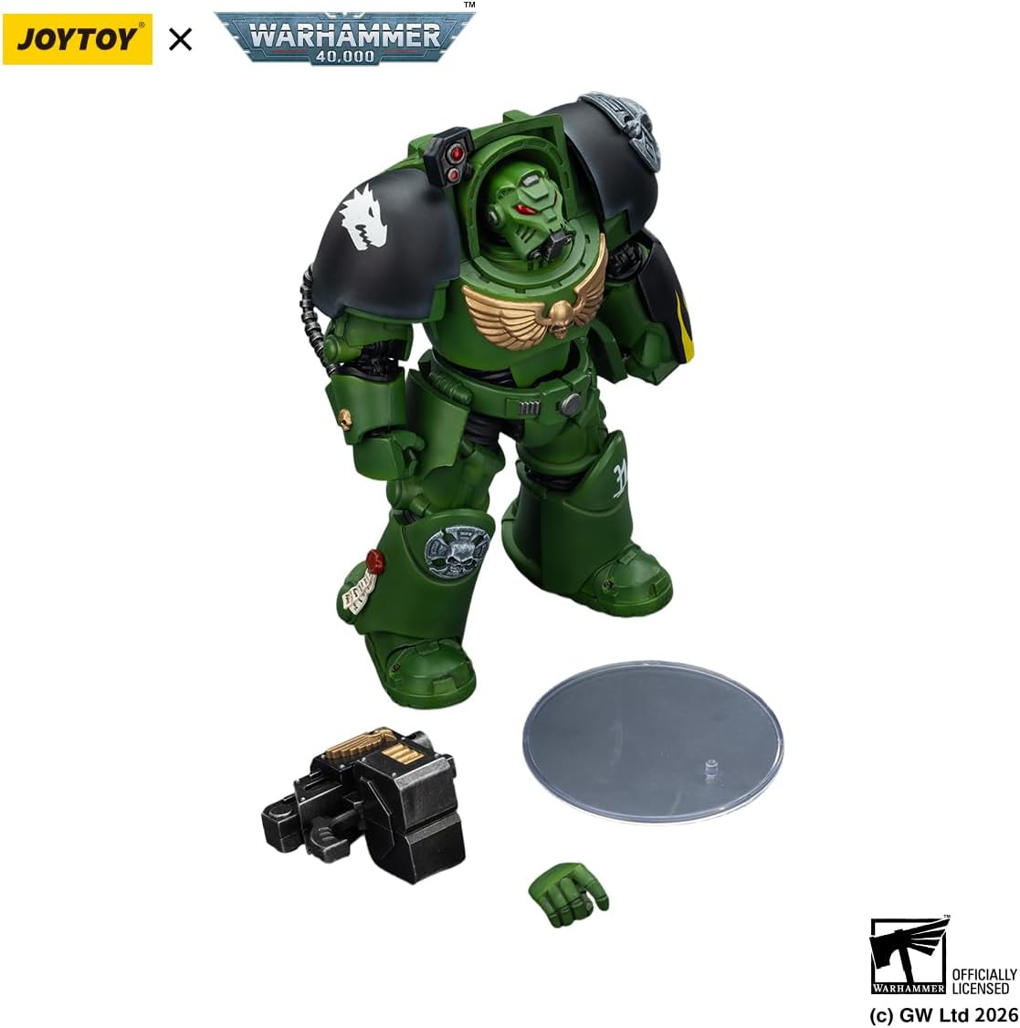 JOYTOY Warhammer 40K 1/18 Action Figure Salamanders Terminator 2 with Power Sword and Storm Bolter 5.6in Model Collector's Gift