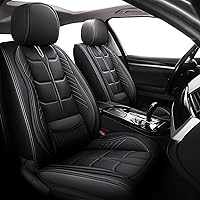Vista 8 de URINOVET Funda de cuero para asiento de automóvil, fundas de asiento de lujo impermeables para KIA Forte Koup 2010-2016 (juego completo, café)
