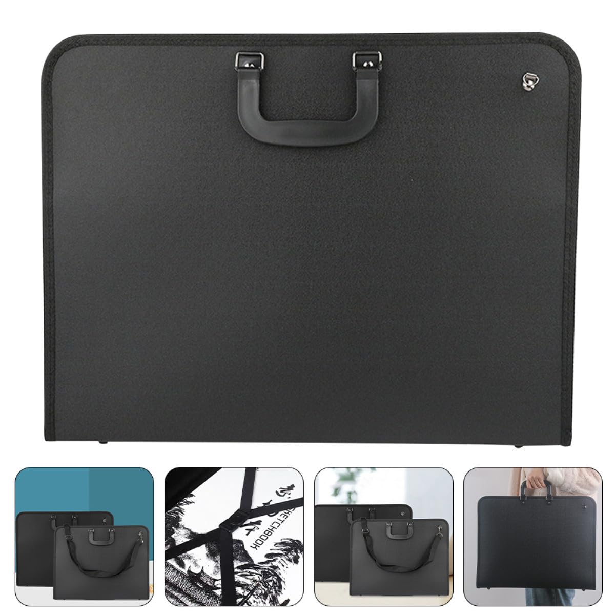 Borsa per Artisti A3 Oxford 600d Nero, Facile da Trasportare e Portatile con Manico, per Studenti D'arte e Conservazione Disegni