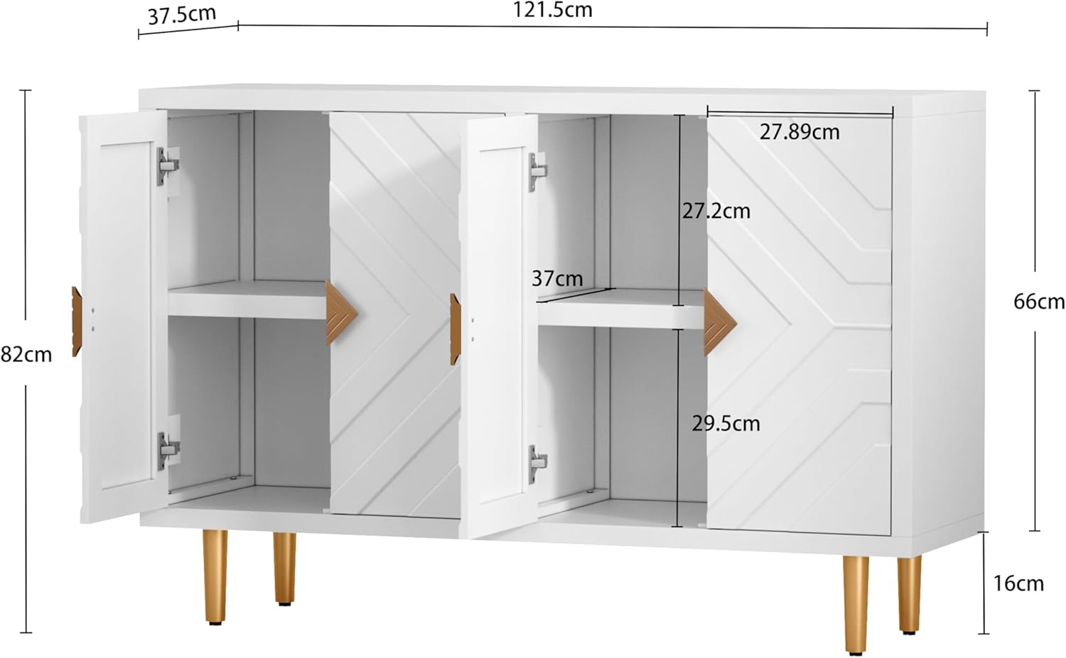 HOLTICO Sideboard with 4 Doors and Shelves, Buffet Table Storage Cabinet Morden Kitchen Cupboard for Kitchen, Living Room, Dining Room, Hallway,White 3 61JmX2UZLZL. AC SL1500