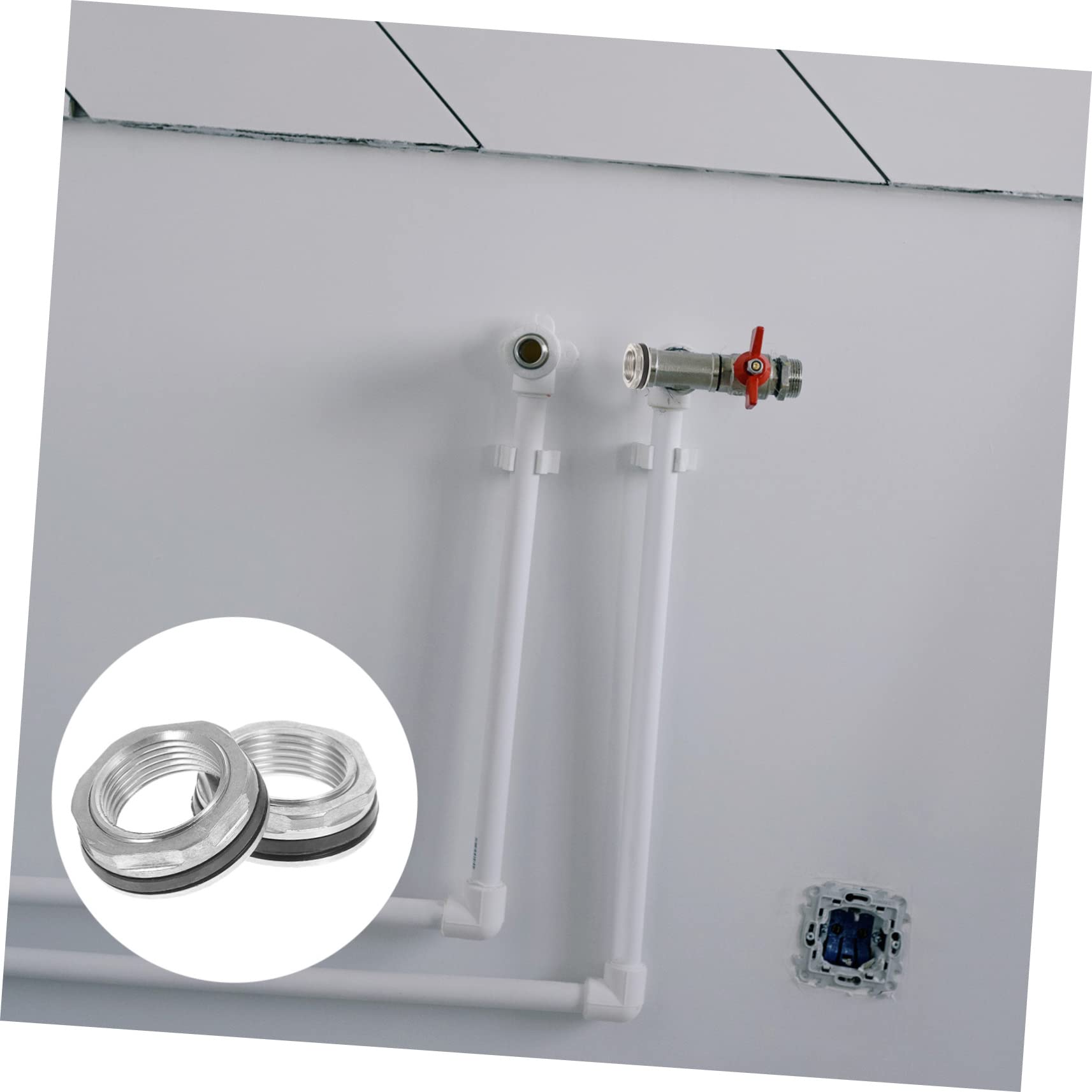 MUCKLILY Water Tank Fittings 2 Pcs Connector Internal Thread for Rain Barrel Aquarium Use