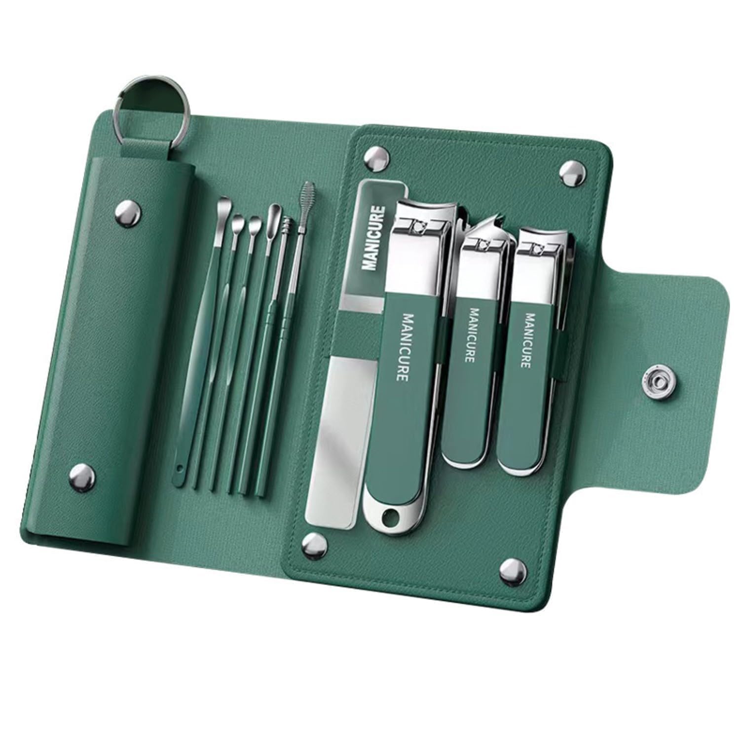 Professional Manicure Kit – Stainless Steel Nail Care Grooming Set with Nail Clippers, Cuticle Trimmer, Scissors,File, Tweezers & Pedicure Tools in Portable Travel Case for Men & Women 10 PCS-picture-57