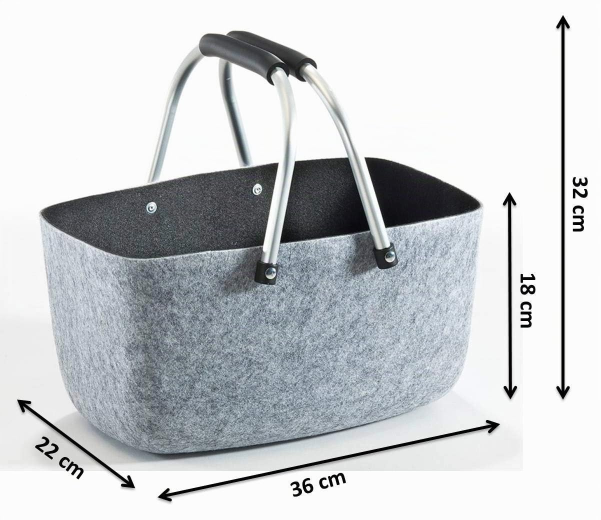 Kobolo personalisierbarer Filzkorb 36x22x18 cm Schwarz