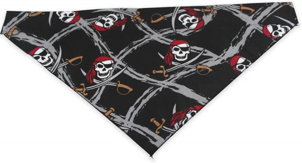 BAD DOG Bandanas Pirate Paws, Large (20" Adjustable)