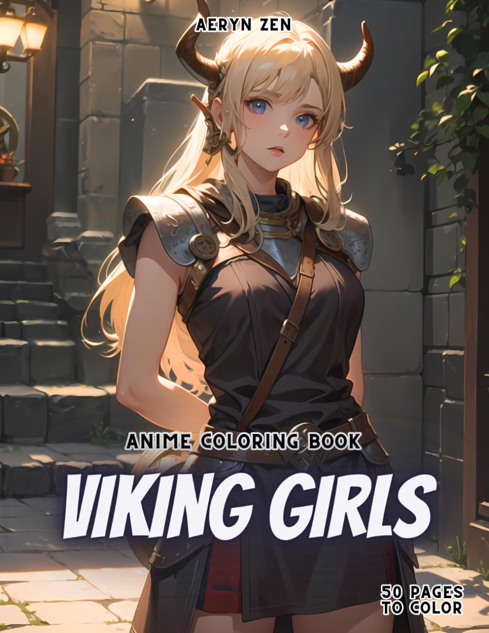 Anime Coloring Book: Viking Girls