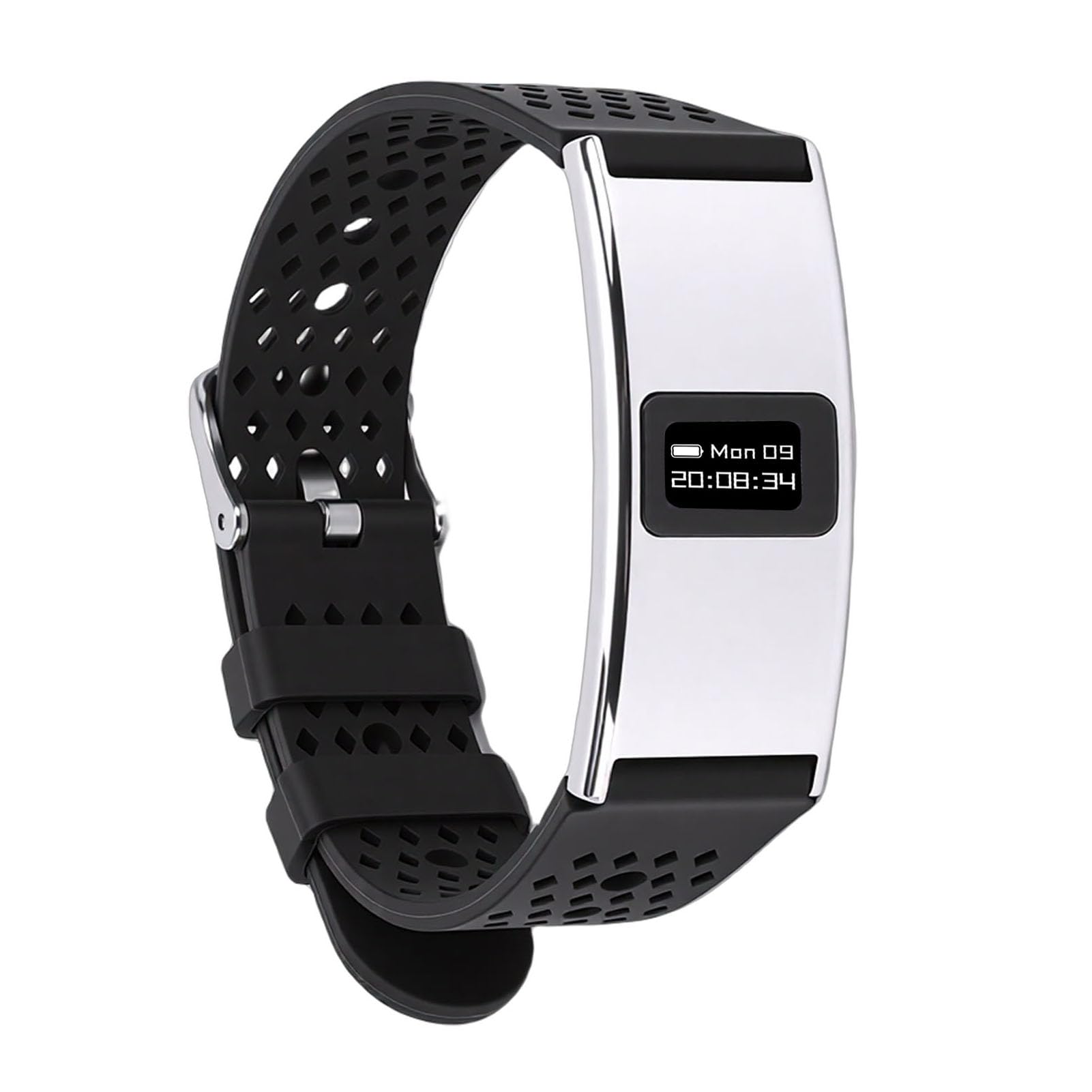 Pulsera Inteligente, Rastreador de Actividad Física con Monitor de Frecuencia Cardíaca, Seguimiento del Ciclo Menstrual, Análisis del Sueño, IPX8 a Prueba de Agua, Carga (Silver)