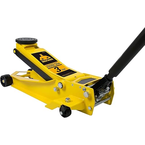 Torin TAM830008 JackBoss Hydraulic Low Profile Super Duty Service/Floor Jack: 3 Ton (6,000 lb) Capacity, Yellow