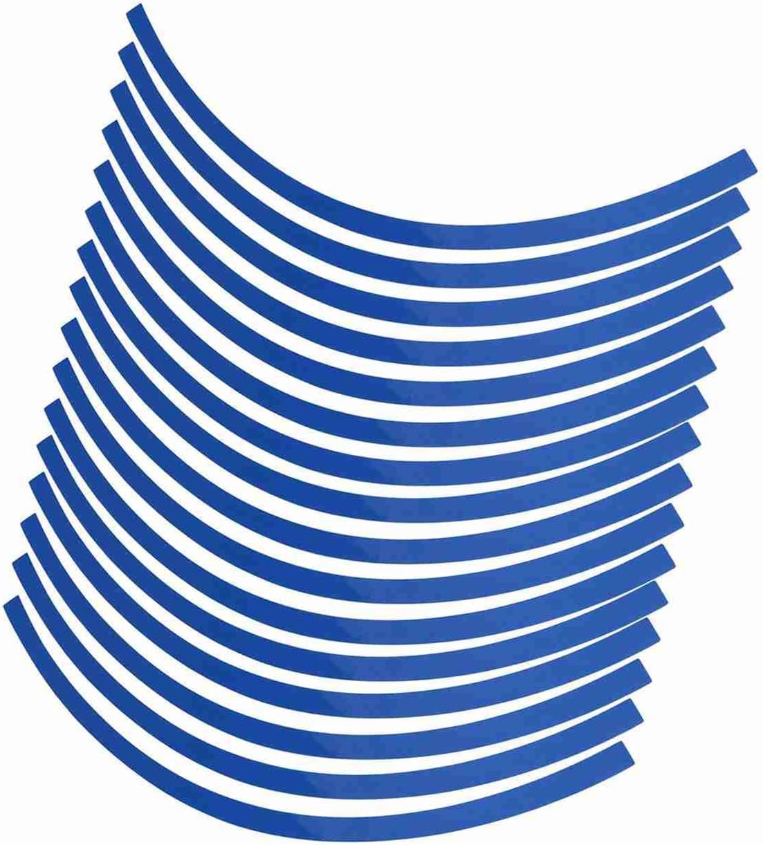 Reflective Wheel Rim Stripe Decal Sticker Universal Wheel Reflective Pinstripe Decal Tape Sticker Car MotorcycleDecoration Film for 16-19 inch Rim Size (Blue)