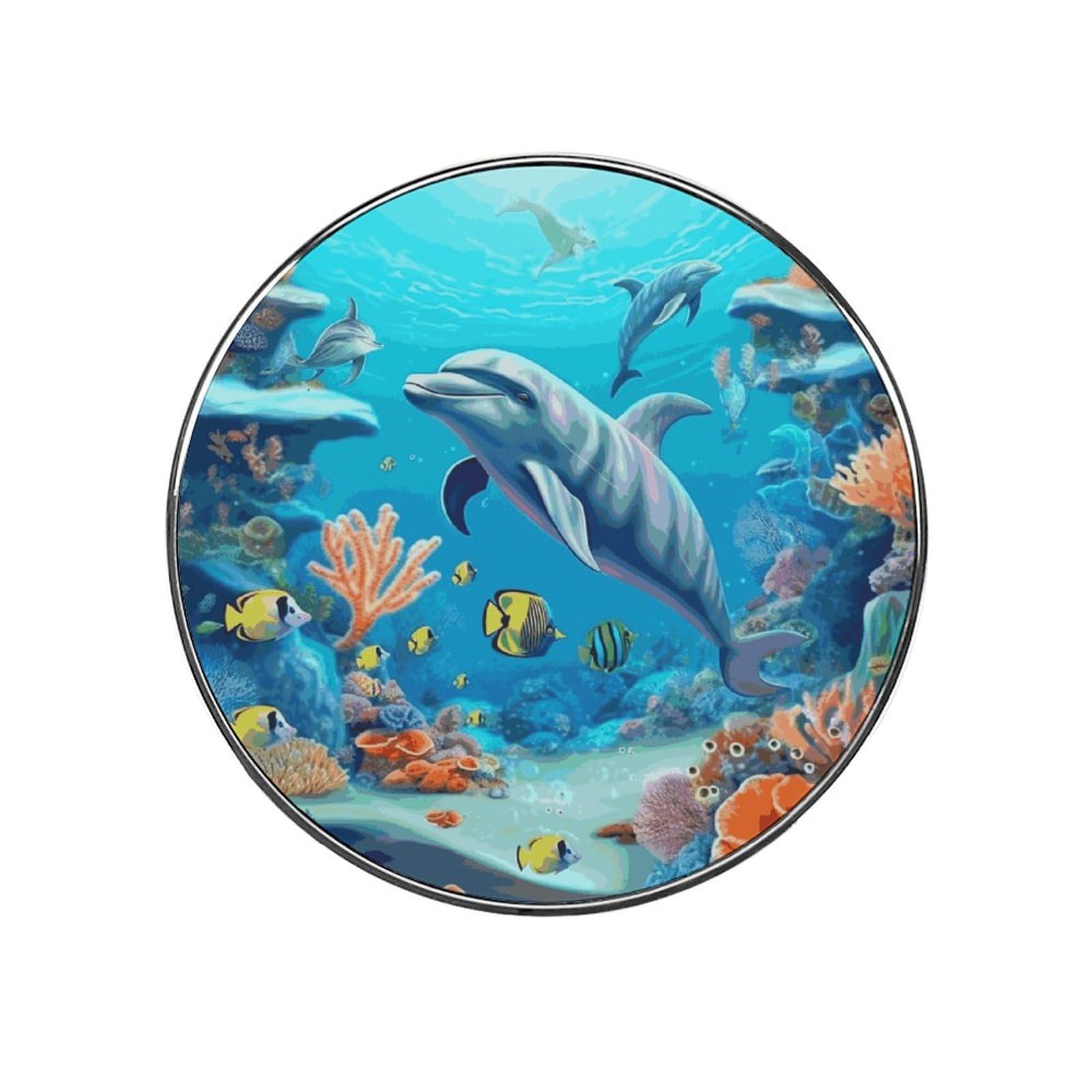 Adfgyerh Style Seabed Coral Fish Dolphins Refrigerator Magnets Circular Design，Stickers Home Decorations，Fridge Magnets For Fridge Plant Lovers Kitchen Office Locker Whiteboard Car Garage Decor.