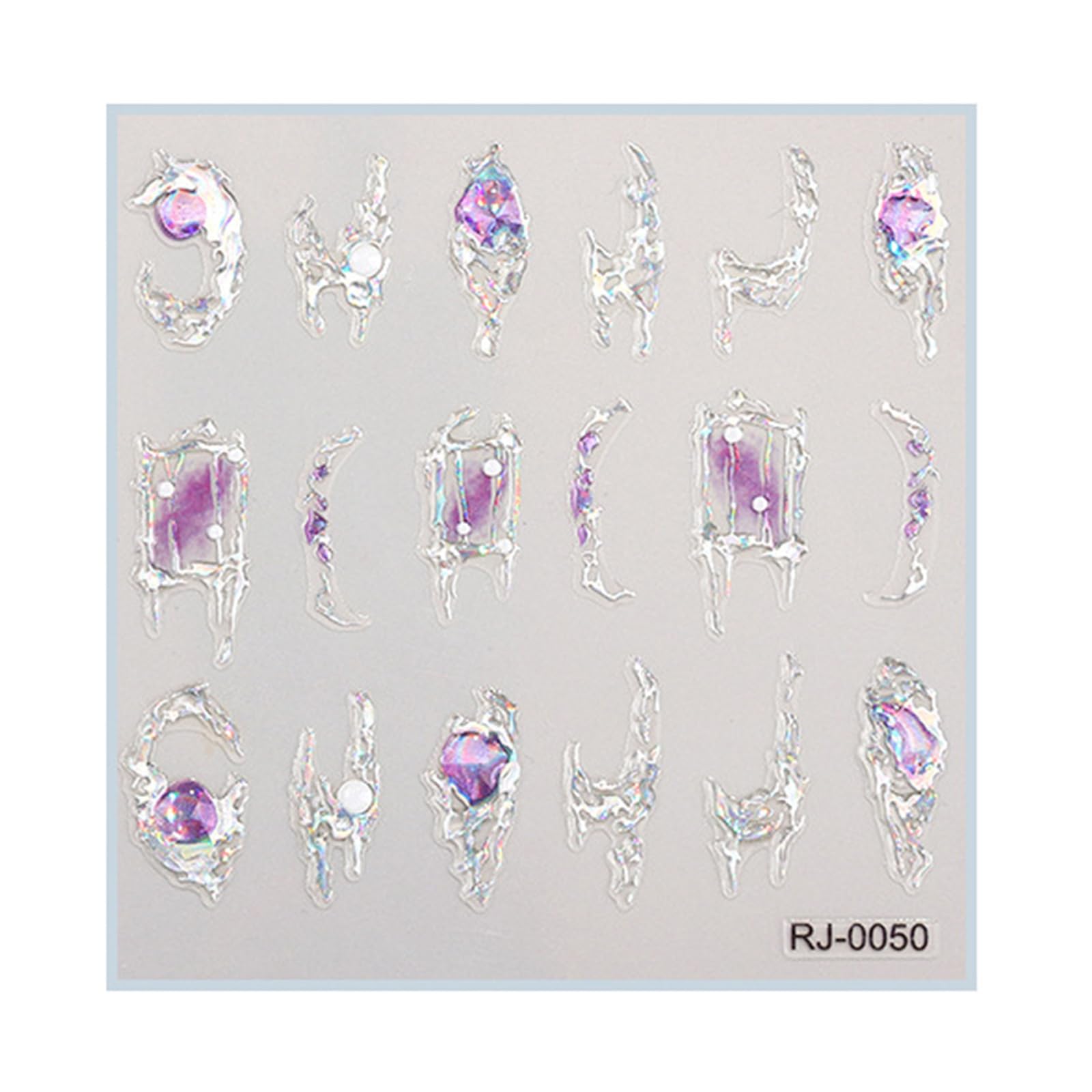 5D Embossed Adhesive Nail Art Stickers Diamonds Decals French Line Art Stickers Manicure Decorations Decals