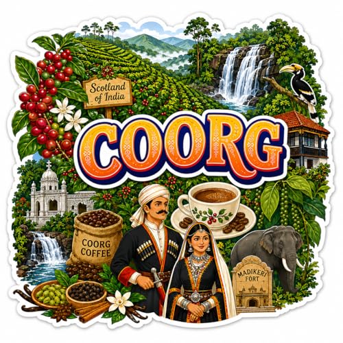 Image of Zesta Wooden Fridge Magnets Set | Refrigerator Decor Magnets for Kitchen | India Souvenir Fridge Magnet Collection | Wooden Magnet for Fridge Door Decoration (Coorg)