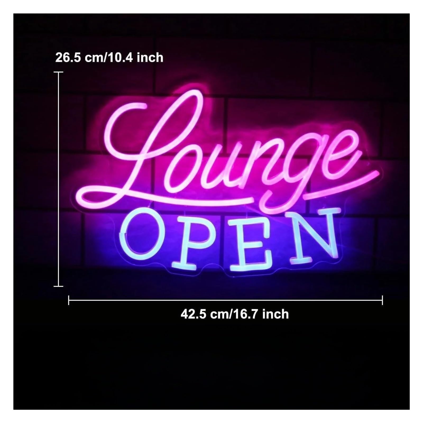 Insegna luminosa al neon Lounge aperto per insegna al per neon Luce LED dimmerabile per alimentazione per USB per attività commerciali negozi club lounge