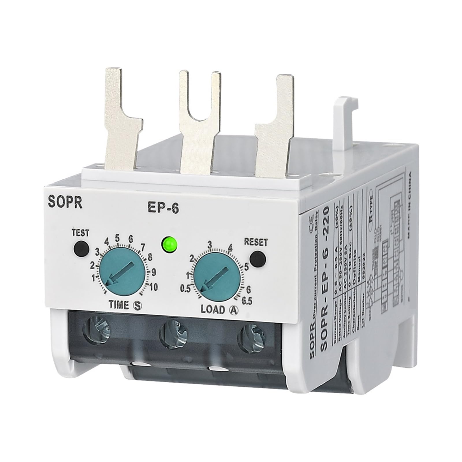 SOPR-EP Elektroniczny przekaźnik przeciążeniowy Zabezpieczenie silnika termiczne(10-50A,Un 180-460VAC)