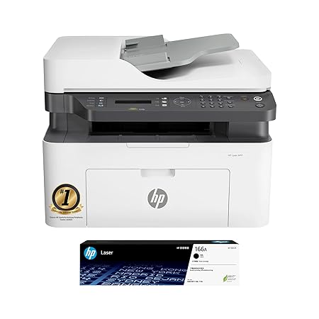 HP Laser MFP 1188fnw, Wireless, Print, Copy, Scan, Fax, 40-Sheet ADF, Hi-Speed USB 2.0, Ethernet, Up to 21 ppm, 150-sheet Input Tray, 100-sheet Output Tray, 1-Year Warranty, Black and White, 715A5A