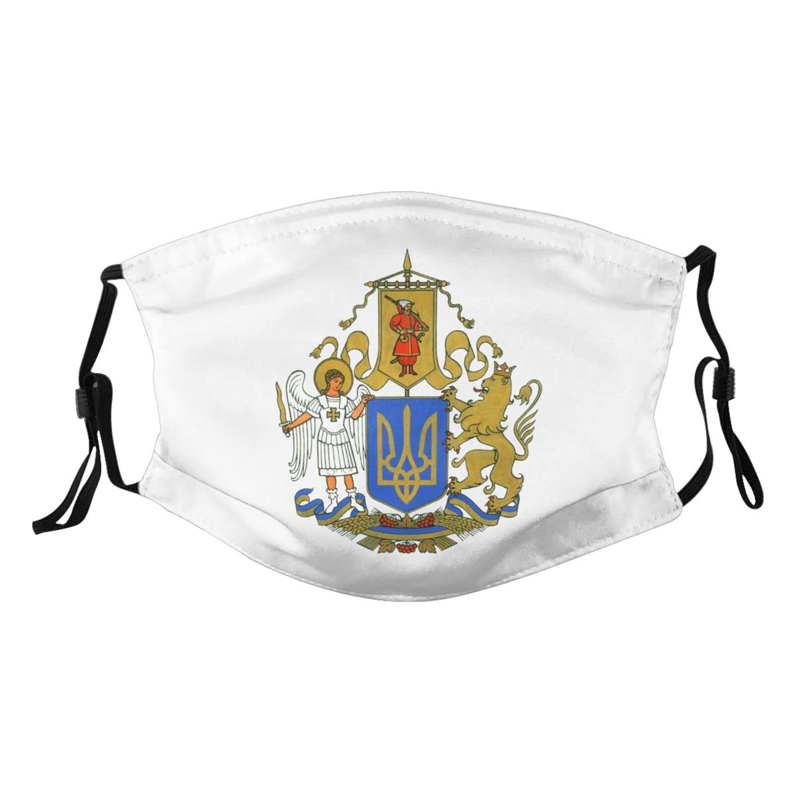 Coat of Arms Ukraine Mask Protect Respiratory System Breathe with Peace of Mind Black
