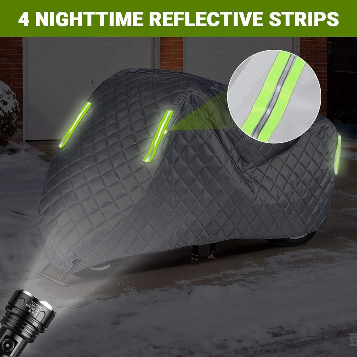 Coprimoto Termico e Resistente al Freddo Antineve per Harley Davidson 1340 Softail Custom FXSTC (reduced effect) Coperture per Moto Tessuto Oxford e Cotone Impermeabile Anti-UV Fibbie Antivento