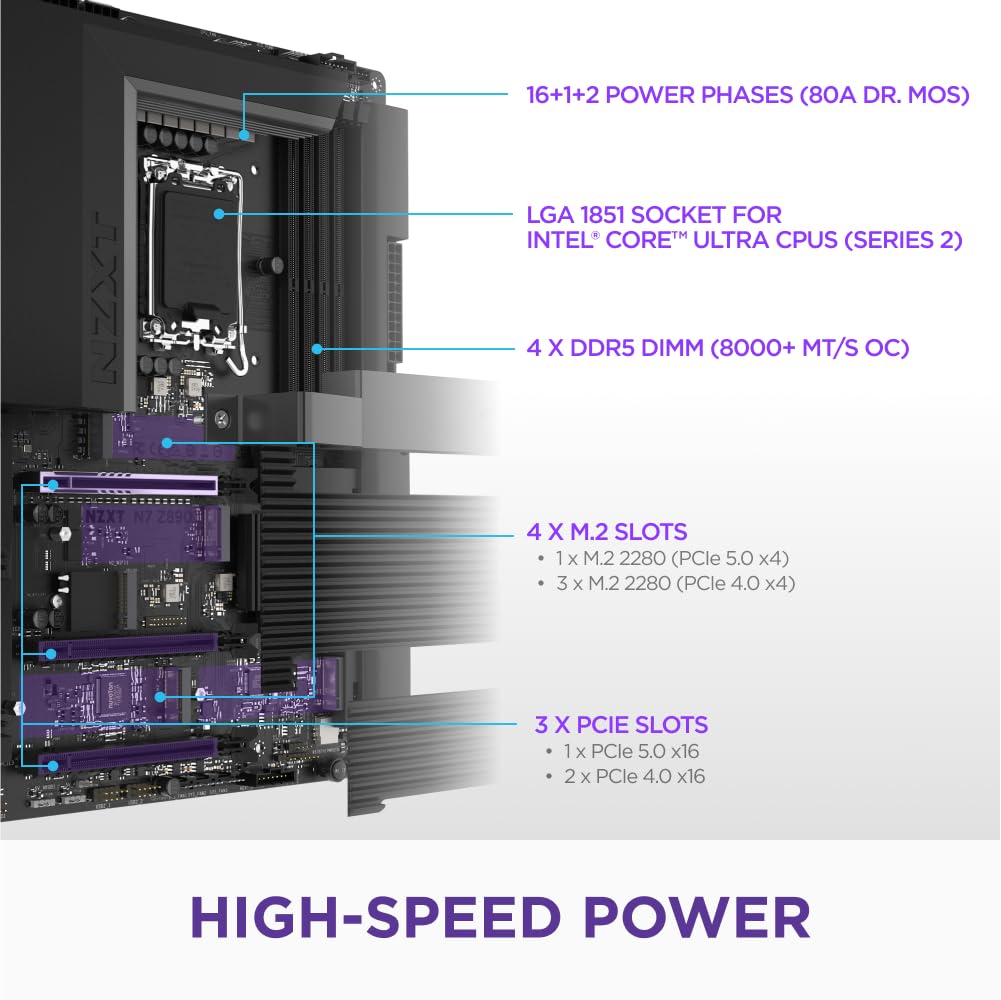 Amazon | NZXT N7 Z890 ATX Gaming Wi-Fi Motherboard Black