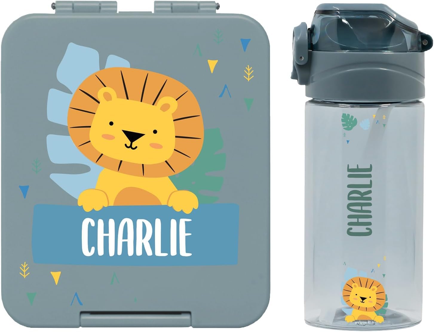 BIENMARQUER Coffret gourde personnalisable enfant 450 ml sans BPA plastique