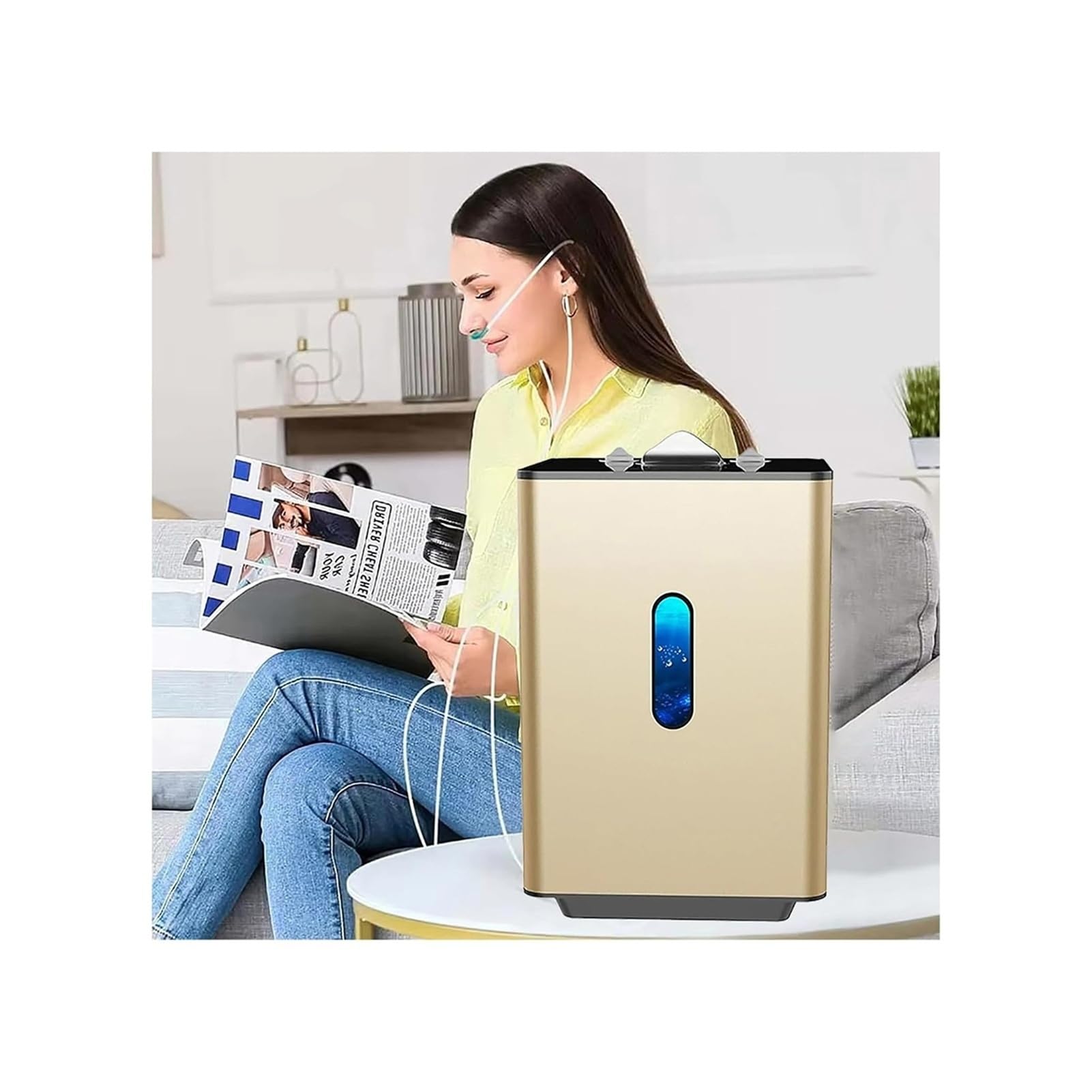 Urządzenie Inhalacji Wodorem, Inhalator Wodoru H2 O Wysokiej Czystości 99,99%, Inhalator H2 Dwoma, Technologia SPE/PEM, Generator Wody Bogatej Wodór Użytku Domowego(150ml/min)