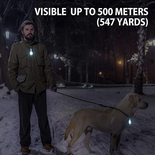 Miniatura 4 de Paquete de 2 luces recargables para perro, collar de perro, luces LED impermeables de seguridad para perros para caminar por la noche, fijar al