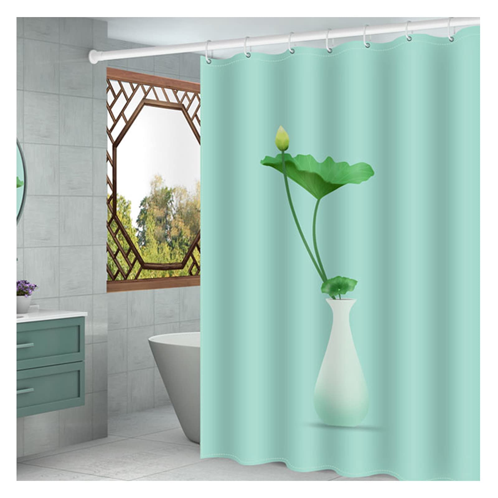 Rideau de douche dessin animé de bain étanche 180x200cm rideaux décoratifs baignoire