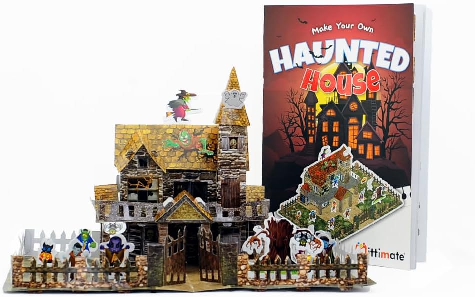 Mittimate Haunted House Model Construction Book For Kids Age 8 To 12 Year Old I Make Your Own 3D Paper Model I Fun & Diy Craft Book For Children,Multicolor