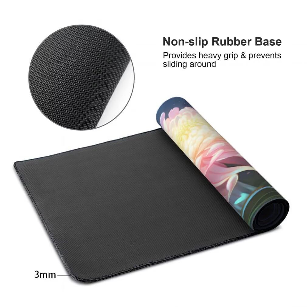 Tappetino Mouse Crisantemo, Mouse Pad XXL 1000 x 500 x 3 mm, Rosa Tappetino Gaming Grande Sottomano Scrivania, Impermeabile Mousepad Lavabile con Base in Gomma Antiscivolo per Computer-MP1545
