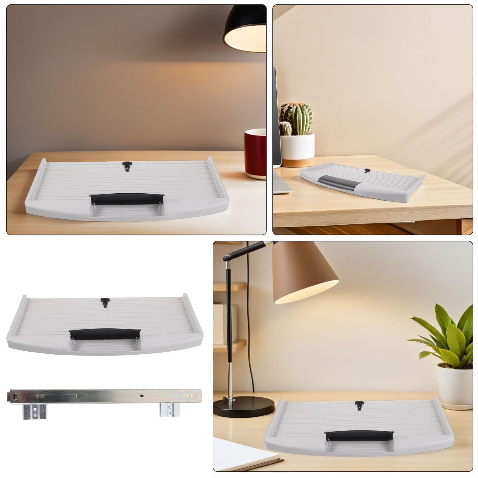 2 Sets Tastaturablage unter dem Schreibtisch, ausziehbare Tastatur- und Mausablagen für Büro und Zuhause, platzsparendes Schreibtischzubehör, einfache Installation