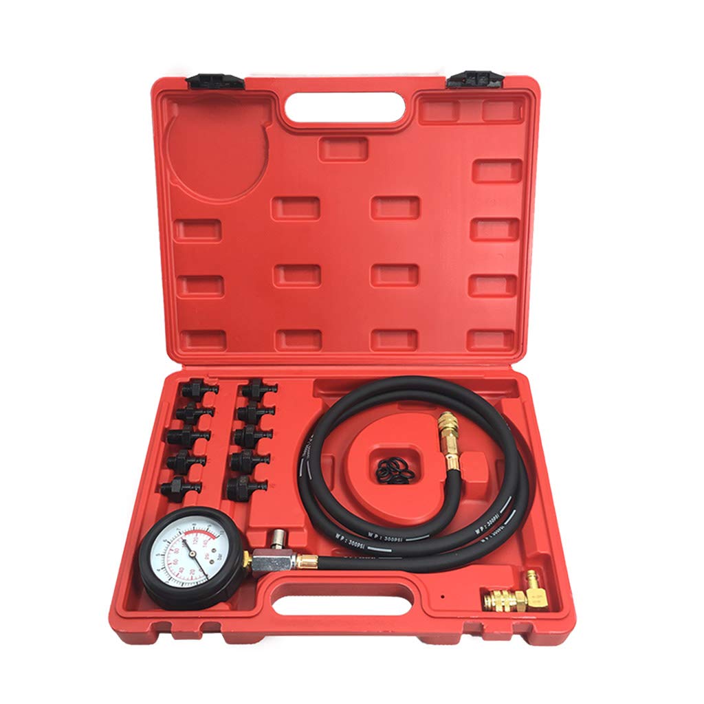 Buwei Comprobador de compresión de manómetro de Aceite - Kit de Prueba de compresión de Motor mecánico PROBADOR DE PRESIÓN DE Bomba DE Aceite