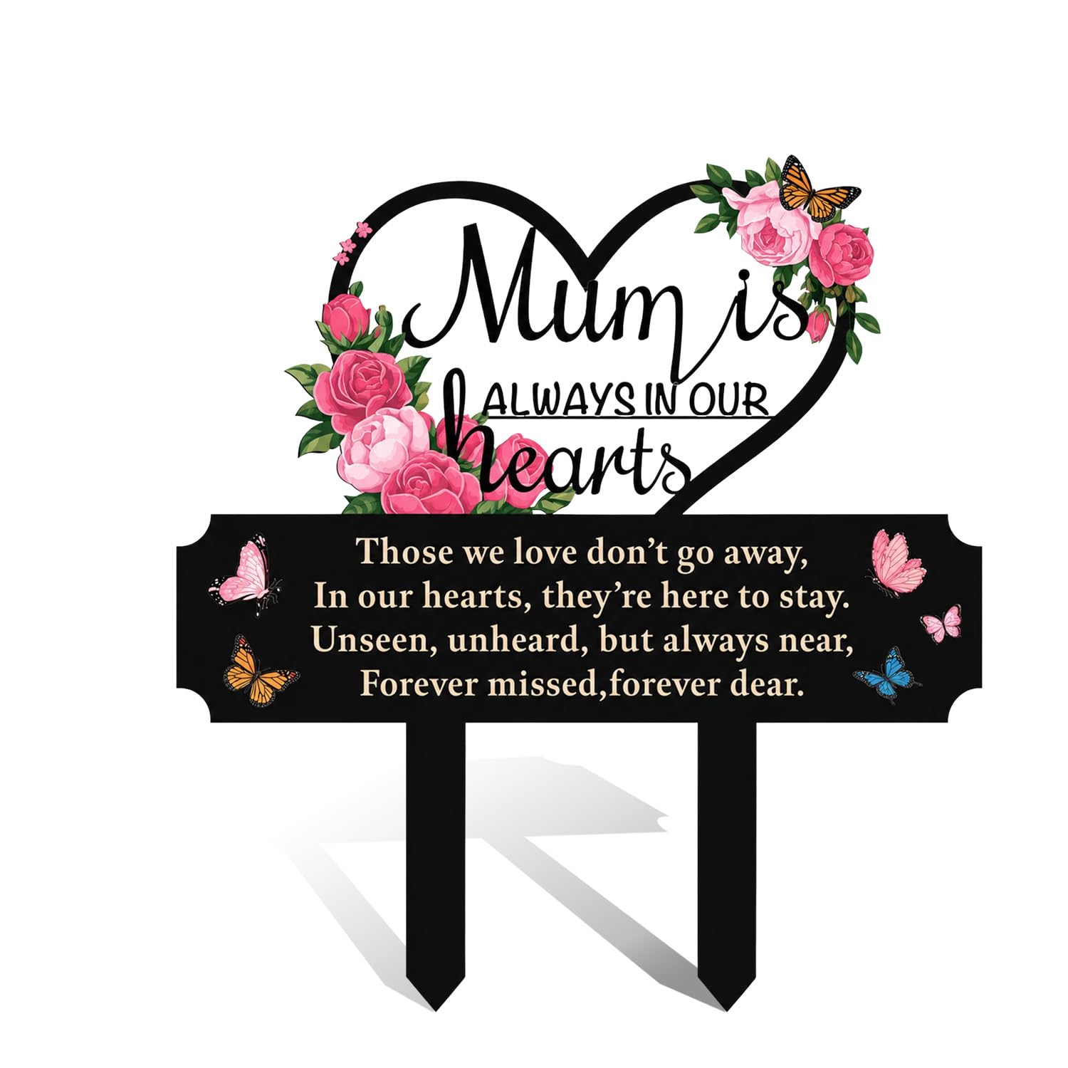 Mum Grave Ornaments, Metal Memorial Stake Grave Decorations for Cemetery