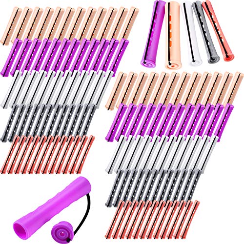 120 Pieces Plastic Hair Perm Rods Long Variety Perm Rods Hair Curling Roller Rods Cold Wave Rod Hair Perming Rods for Women Girls Hairdressing Styling Tools, 5 Sizes