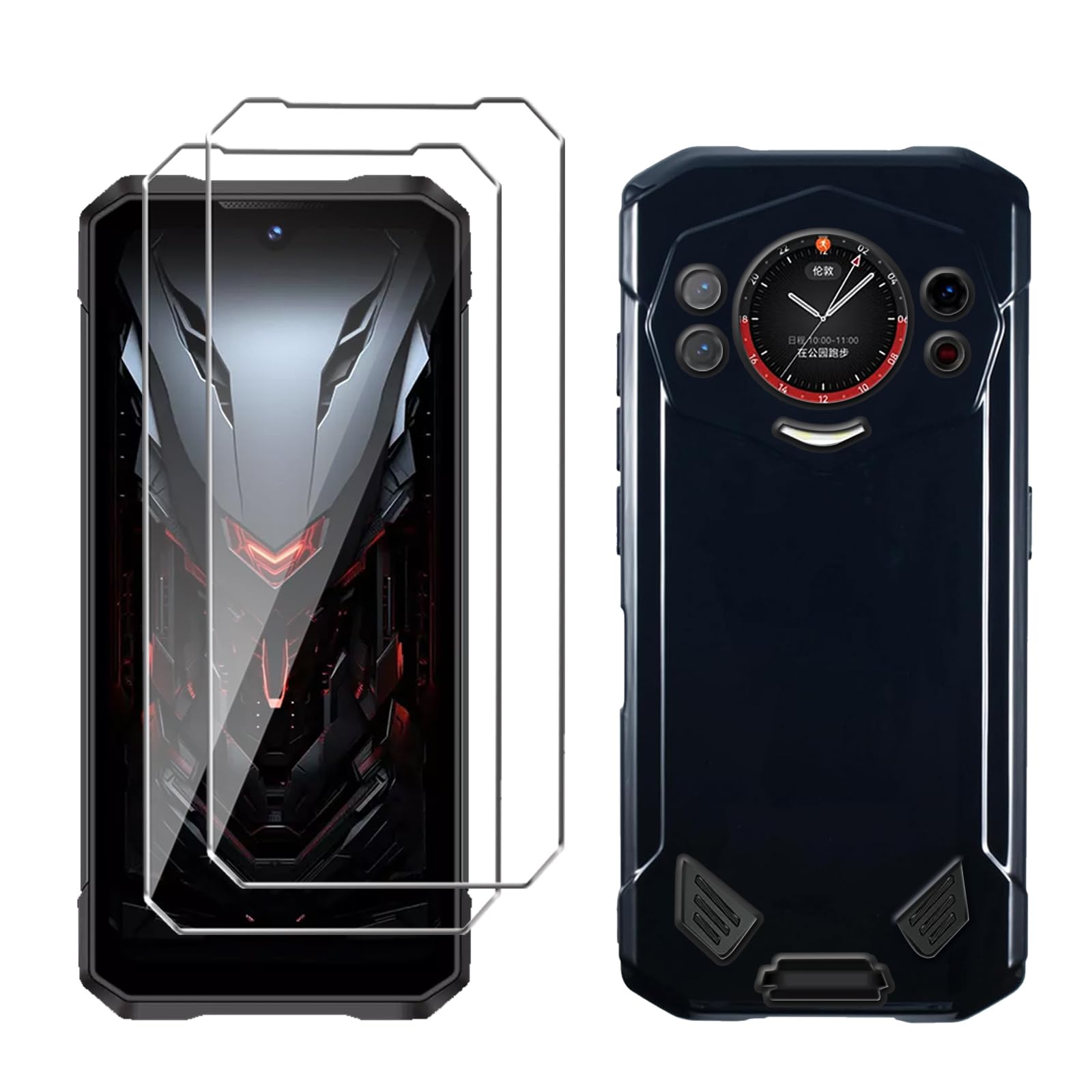 case for Doogee S200X/Doogee S200(6.72") Black mobile phone case + 2 pieces tempered glass protective film, case soft silicone TPU protective cover