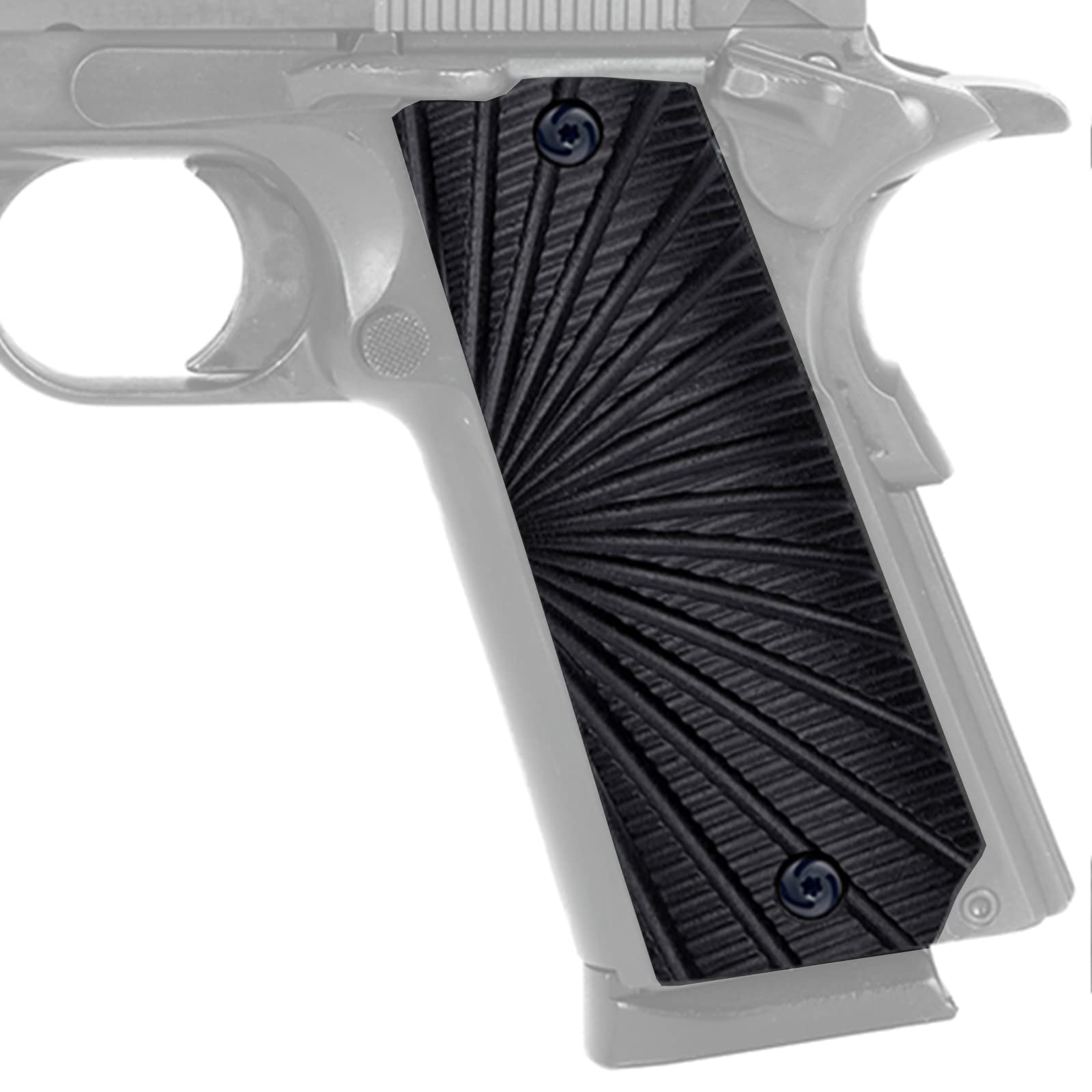 Guuun G10 Grips for Llama MAX-1 C/F or L/F, OPS Starburst Texture - Black