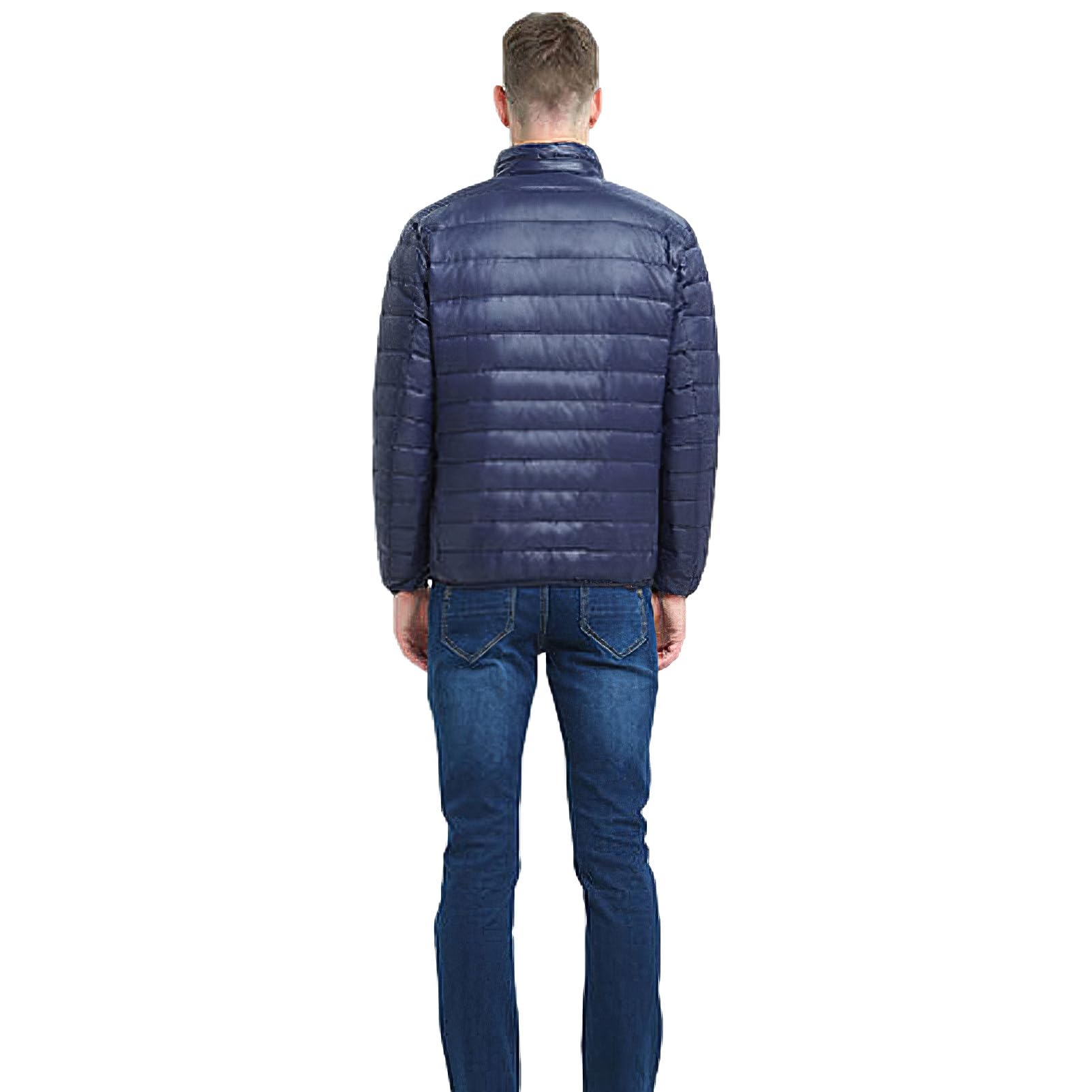 Hombre Tallas Grandes Invierno Cálida Chaqueta Acolchada con Cuello Alto Casual Chaqueta Puffer con Muchos Bolsillos