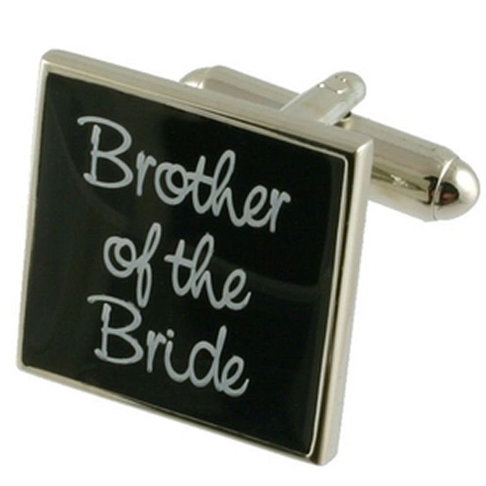 Select Gifts Cuff Links Gemelos Boda~hermano de la novia boda negro gemelos Seleccione bolsa de regalo