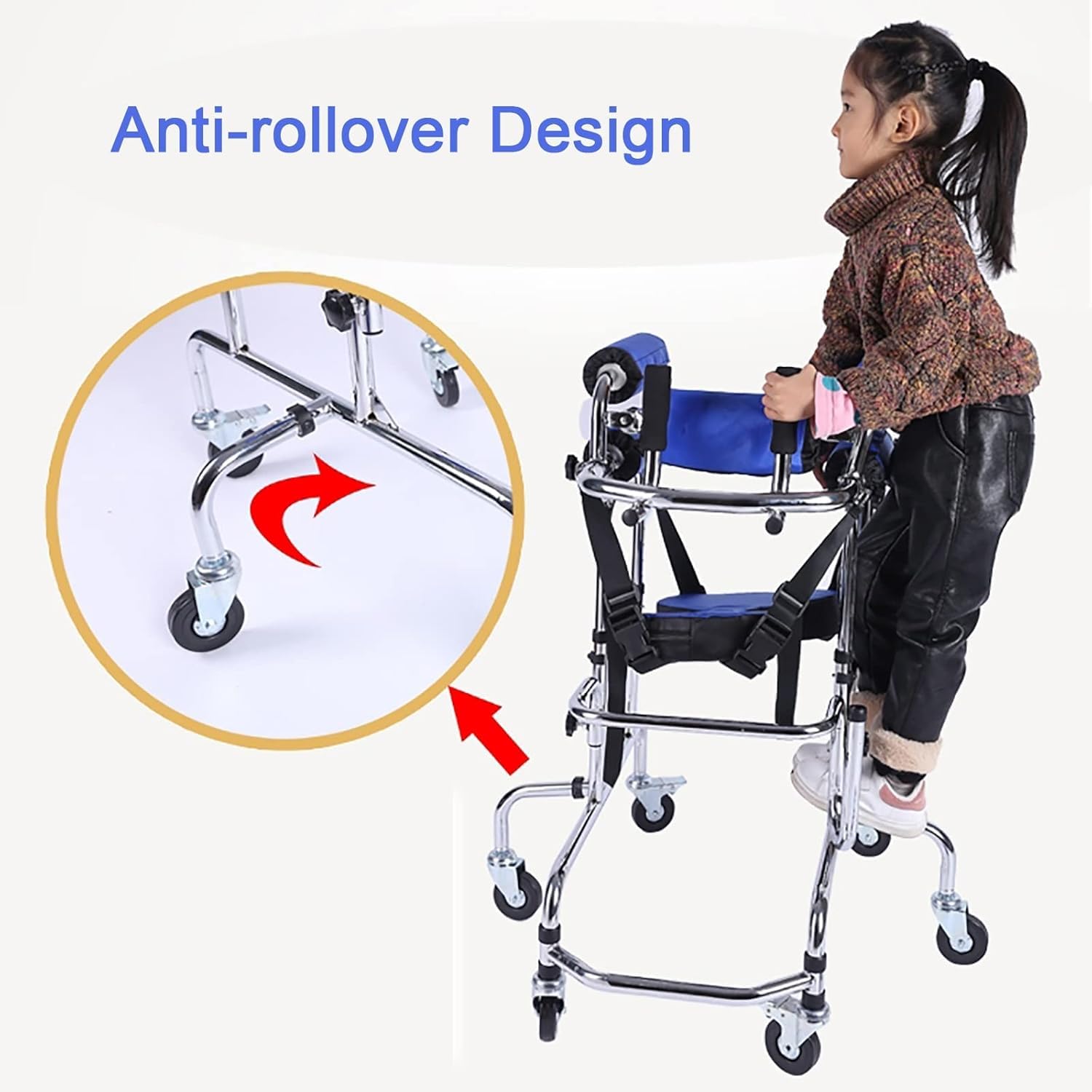 Andadores para niños, andadores para niños con parálisis cerebral, rehabilitación de hemiplejía, marco de pie para niños con discapacidad