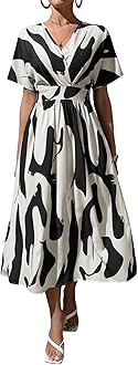 Leriya Fashion Printed Maxi Dress for Women | Trendy Long One Piece Summer Outfit | Lightweight Flared Dress for Casual & Holiday Wear