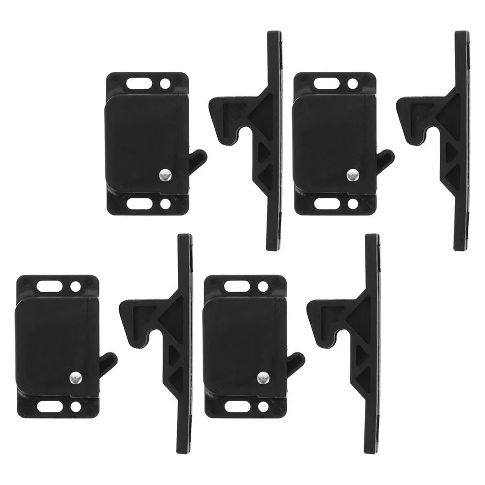 Juego de 20 pestillos de puerta de montaje lateral para gabinete, accesorios de repuesto para puertas de muebles, diseño compacto, mecanismo de apertura multihabitación