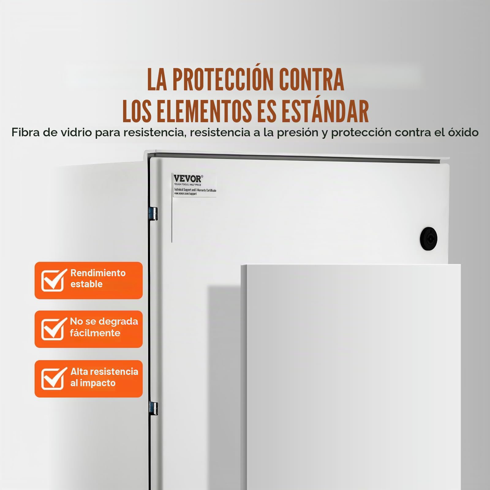 VEVOR Caja NEMA 50 x 40 x 20 cm Caja eléctrica de acero de fibra de vidrio Caja de conexiones con bisagras IP66 impermeable y a prueba de polvo para uso en interiores y exteriores con placa de montaje