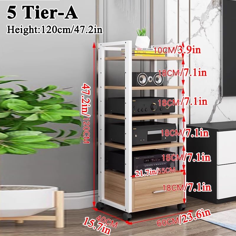 Support audio AV réglable et étagère pour unité stéréo de salon moderne - 2