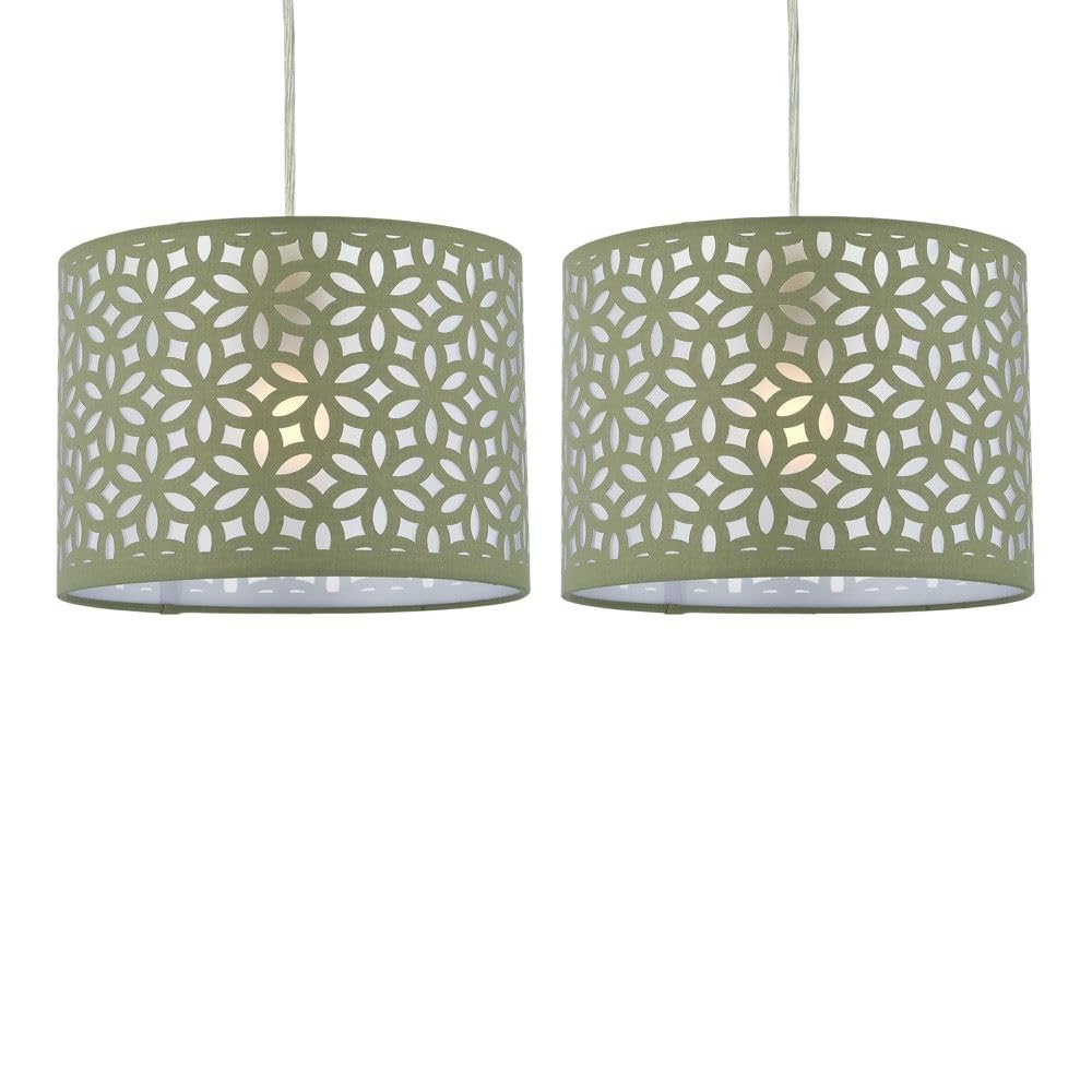 First Choice Lighting - Pendant Light Shade - Sage Green - 25cm Diameter