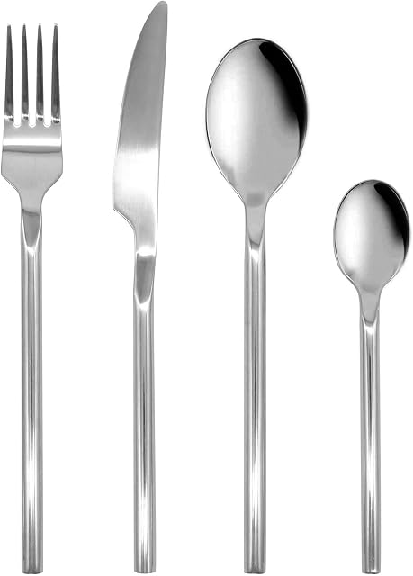 Glim&Glam Forged Stainless Steel Cutlery Set Dinnerware Table Set Party (16pc Set)