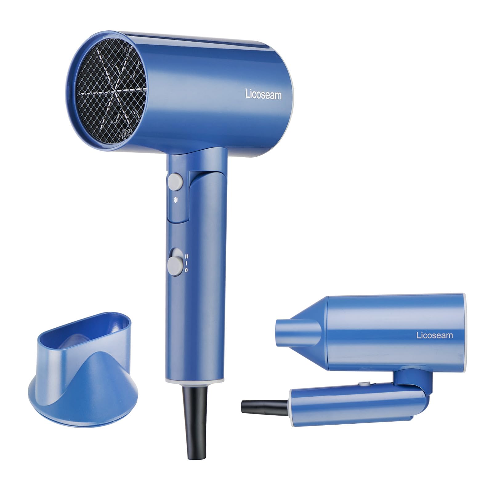 Photo 1 of 1600W Small Foldable Travel Hair Dryer, Blue