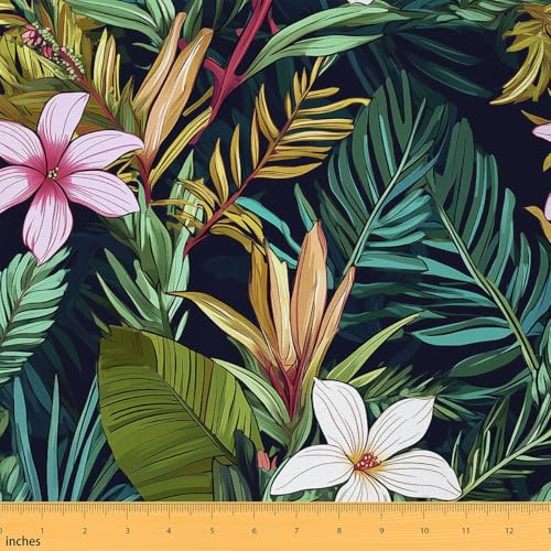 Floral Palm Leaves Tropical Fabric