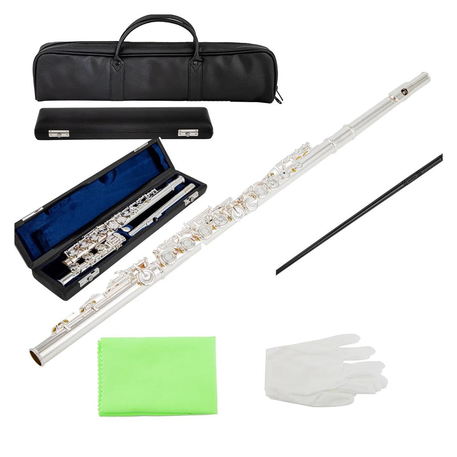 Flauto Chiave Di Flauto Intermedia Di C Foro Aperto 17 Chiavi Flauto Offest G B-Footjoint
